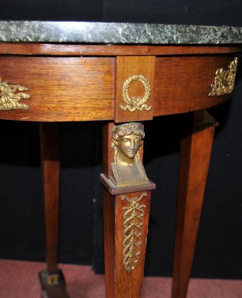 fig 1. Antique French Empire Side Table Pharo Leg Circa 1920
