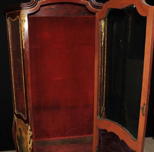 fig 1. Antique Vitrine Display Cabinet - French Bijouterie Vernis Martin Paintings Kauffman