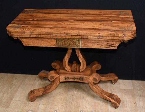 Antique Card Table - Rosewood Regency Games Tables Circa 1810