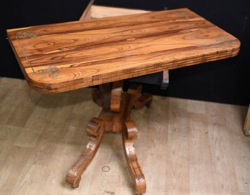 fig 1. Antique Card Table - Rosewood Regency Games Tables Circa 1810