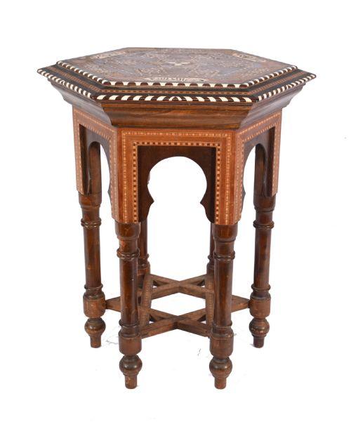 Damascan Side Table Octagonal Arabic Interiors Inlay