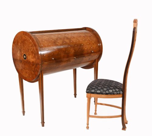 Art Deco Desk and Chair Set Roll Top Bureau 1920s Vintage