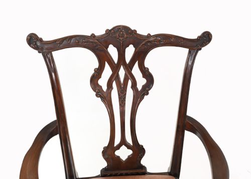 fig 3. Set Chippendale Dining Chairs Mahogany Antique 1890 Ball Claw