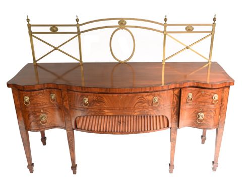 fig 1. Georgian Sideboard Mahogany Server Brass Gallery 1880