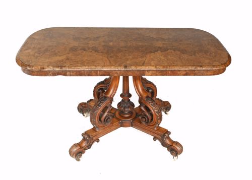 Victorian Sofa Table Walnut Antique 1860