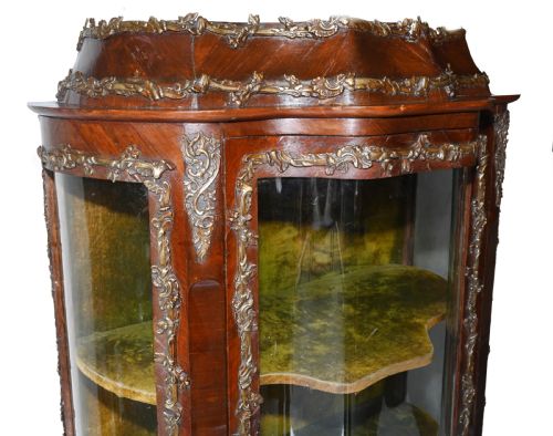 ANTIQUE DISPLAY CABINET FRENCH LOUIS XVI INLAY BIJOUTERIE - ADDITIONAL PHOTO 4