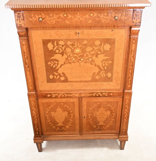 fig 1. Dutch Marquetry Escritoire Desk 1890 Inlay