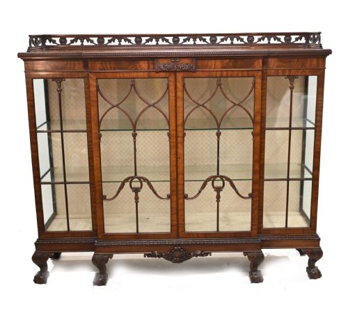 Antique Chippendale China Cabinet Mahogany Antique 1910