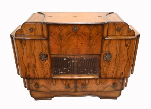 Period Art Deco Cocktail Cabinet Vintage Drinks Chest 1930