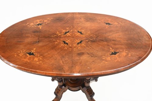 fig 1. Victorian Centre Table Marquetry Inlay Walnut 1860