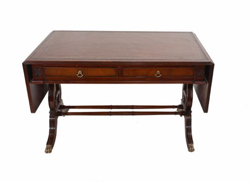 Regency Sofa Table Mahogany Leather Top