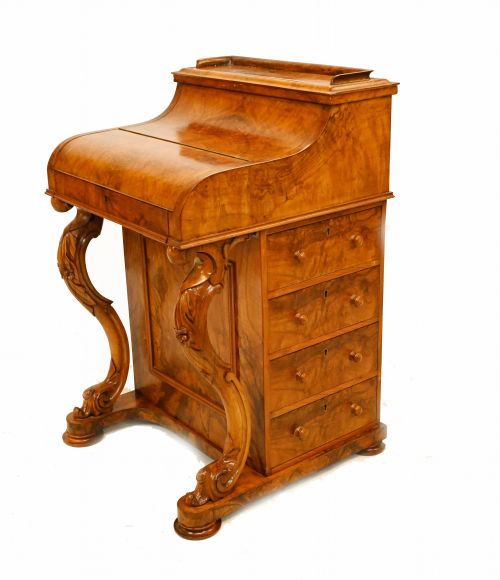 Victorian Davenport Desk Piano Top Pop Up Mechanism 1860