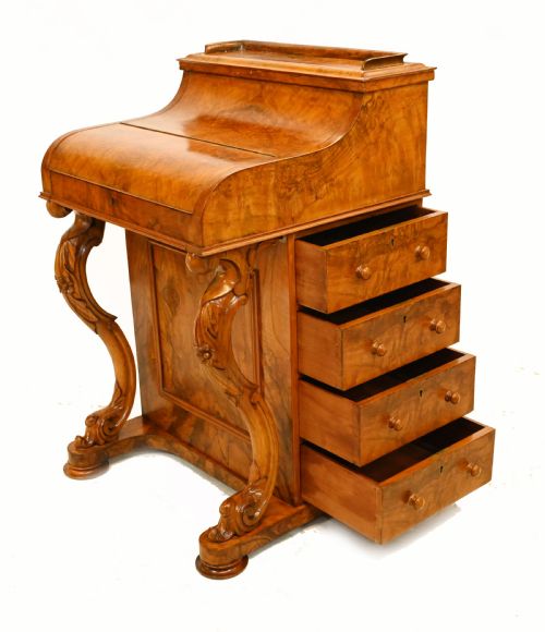 fig 1. Victorian Davenport Desk Piano Top Pop Up Mechanism 1860