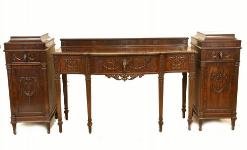 Gillows Console Table Pedestal Stand Set Mahogany Adams 1880