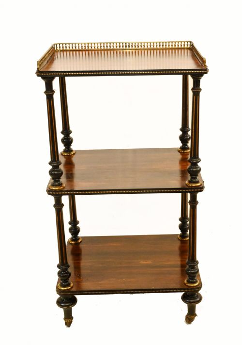 Victorian Whatnot Shelf Trolley Rosewood 1860