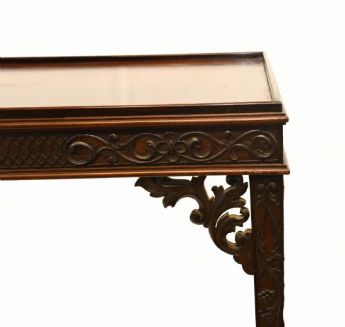 CHIPPENDALE SILVER TABLE MAHOGANY SIDE TABLES 1880 - ADDITIONAL PHOTO 1
