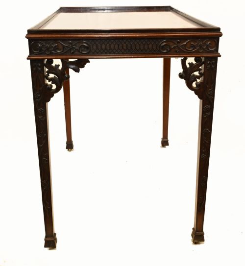 CHIPPENDALE SILVER TABLE MAHOGANY SIDE TABLES 1880 - ADDITIONAL PHOTO 5