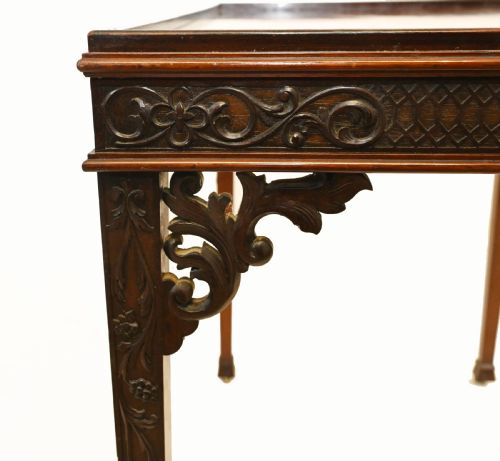 CHIPPENDALE SILVER TABLE MAHOGANY SIDE TABLES 1880 - ADDITIONAL PHOTO 6