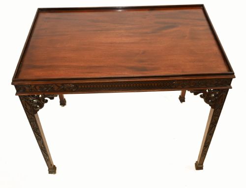 CHIPPENDALE SILVER TABLE MAHOGANY SIDE TABLES 1880 - ADDITIONAL PHOTO 7