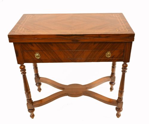 Antique French Card Table Walnut Empire Games