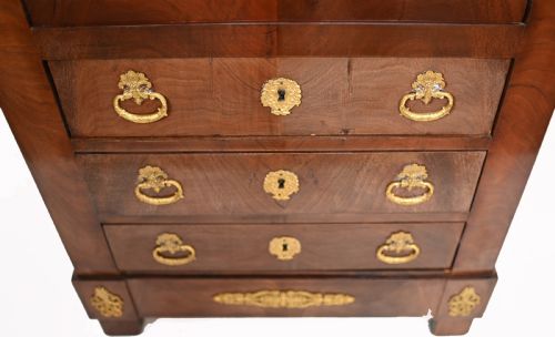 FRENCH EMPIRE ESCRITOIRE CHEST DESK 1880 MAHOGANY - ADDITIONAL PHOTO 2