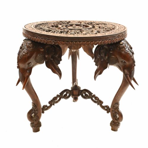 Burmese Table Antique Elephant Leg Side Tables Mayanmar 1890