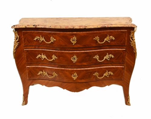 French Chest of Drawers - Antique Kingwood Bombe Commode