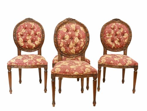 Set Victorian Dining Chairs Mahogany 1880 Upholstered
