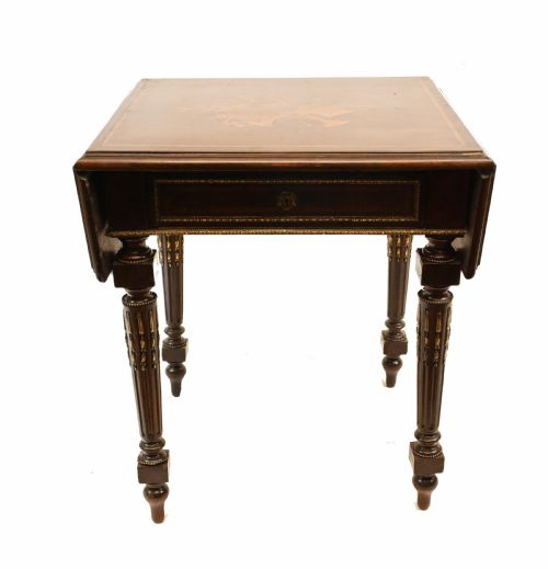 French Side Table Empire Antique Drop Leaf 1860