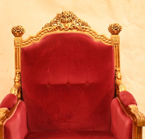 fig 1. Pair Gilt French Arm Chairs Empire Fauteuils