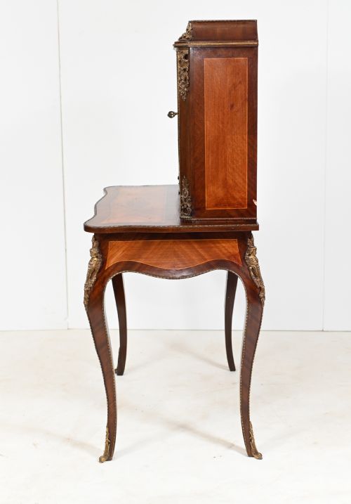 FRENCH BONHEUR DE JOUR DESK PAINTED PLACQUES KINGWOOD 1930S - ADDITIONAL PHOTO 7