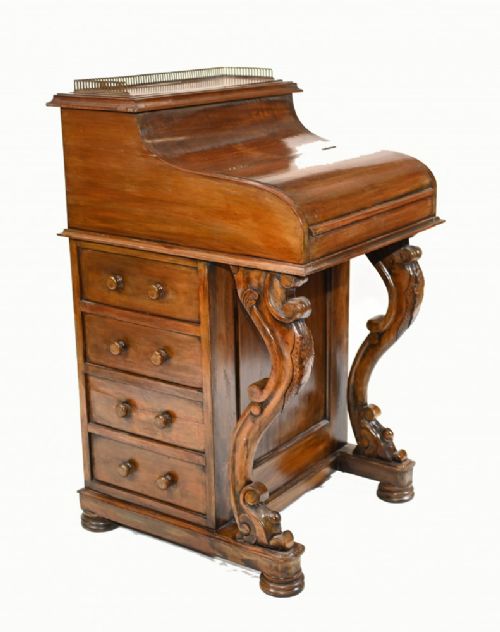 Davenport Desk Victorian Pop Up Mechanism Mahogany 1880