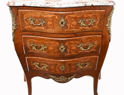 fig 1. French Chest of Drawers Bombe Commode Marquetry 1880