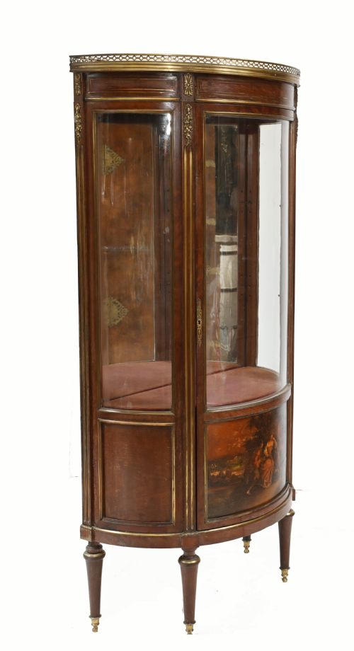 French Vitrine Display Cabinet Painted Vernis Martin 1870