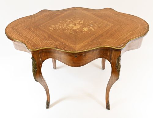 FRENCH DESK EMPIRE CENTRE TABLE MARQUETRY INLAY - ADDITIONAL PHOTO 1