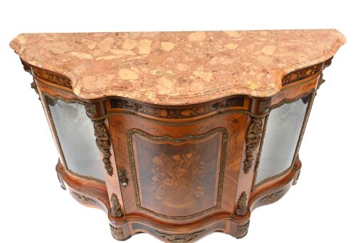 Louis Xvi Credenza French Side Cabinet Chest Inlay