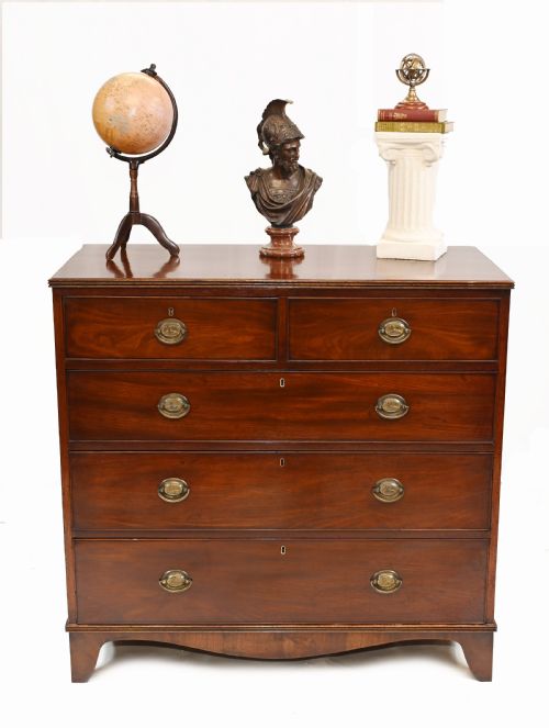 fig 1. Antique Georgian Chest of Drawers Mahogany Hepplewhite