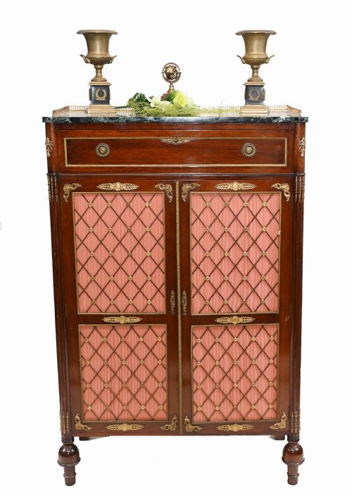 fig 1. French Empire Cocktail Cabinet Mahogany Chest 1890
