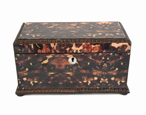 Victorian Tea Caddy Box Faux Tort 1890