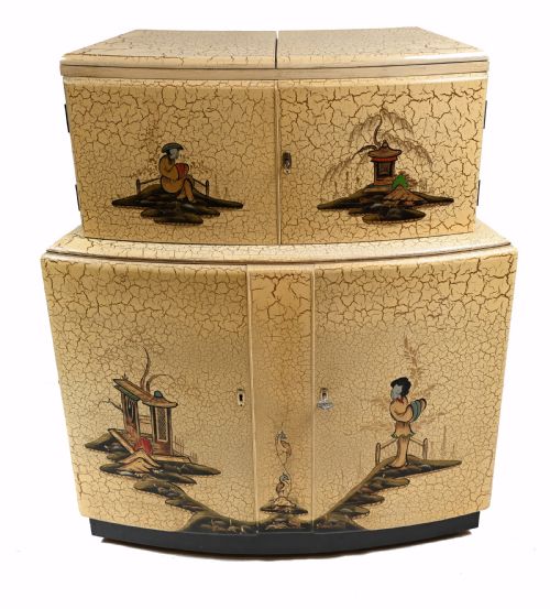 fig 1. Art Deco Cocktail Cabinet Drinks Chest Chinoiserie 1930