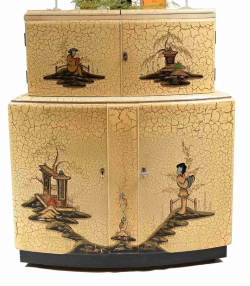 Art Deco Cocktail Cabinet Drinks Chest Chinoiserie 1930