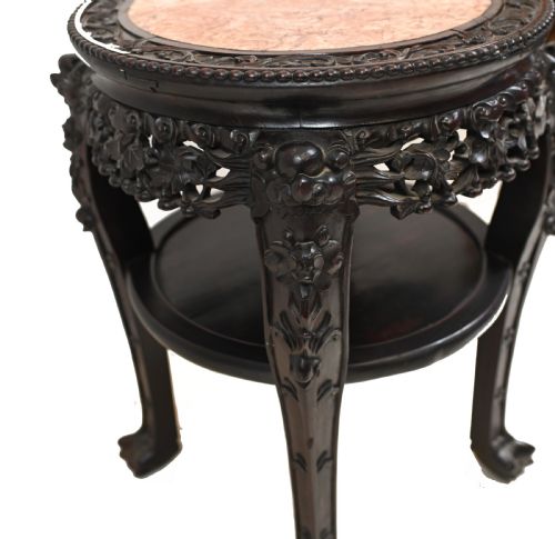 ANTIQUE CHINESE SIDE TABLE CARVED HARDWOOD 1860 - ADDITIONAL PHOTO 4