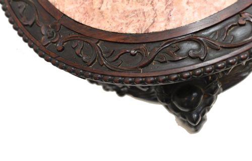 ANTIQUE CHINESE SIDE TABLE CARVED HARDWOOD 1860 - ADDITIONAL PHOTO 5