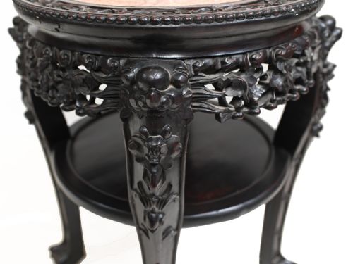ANTIQUE CHINESE SIDE TABLE CARVED HARDWOOD 1860 - ADDITIONAL PHOTO 6