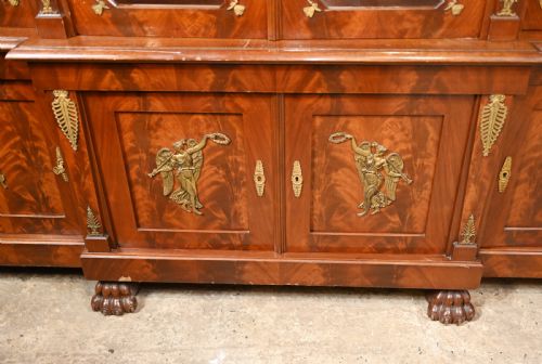 fig 1. French E345mpire Breakfront Bookcase Flame Mahogany 1880