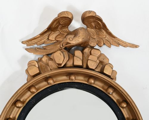 REGENCY GILT CONVEX MIRROR EAGLE - ADDITIONAL PHOTO 4