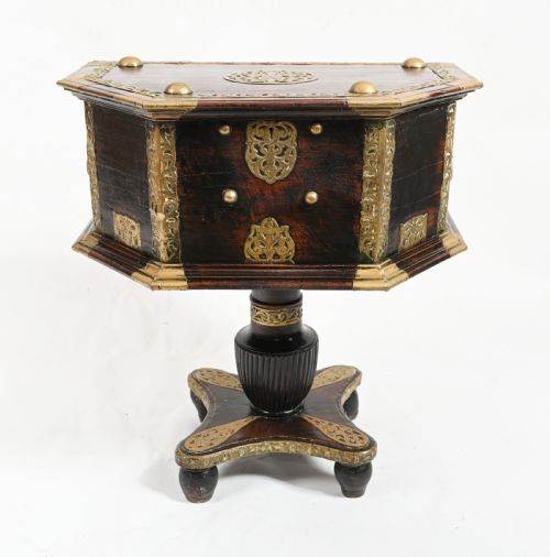 INDIAN DOWRY CHEST CABINET HINDHU ANTIQUES BRASS - ADDITIONAL PHOTO 4