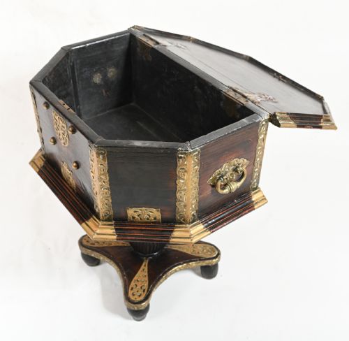INDIAN DOWRY CHEST CABINET HINDHU ANTIQUES BRASS - ADDITIONAL PHOTO 8