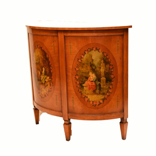 FRENCH SATINWOOD COMMODE CABINET PAINTED KAUFMAN - ADDITIONAL PHOTO 8
