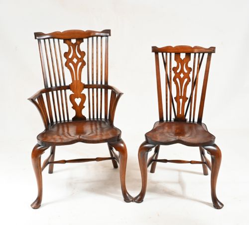 SET 8 WINDSOR CHAIRS YEW FARMHOUSE DINING FURNITURE - ADDITIONAL PHOTO 3